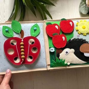 Libro Sensorial Montessori de Fieltro de Ciervo, Libro de Actividades de Tela Suave para Niños Pequeños, Tablero de Actividades de Fieltro para Desarrollo de Habilidades Básicas, ¡Gran Venta! - Product Image 6