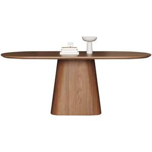 <span class=keywords><strong>Table</strong></span> à manger ovale en bois massif et chaises, salle à manger de style japonais, villa, chaises de salle à manger d'hôtel, emballées à plat - Product Image 6