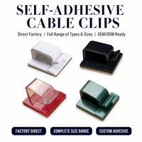 Vente en gros de clips de câbles autocollants durables personnalisés en nylon plastique, organisateur de fils noir, à prix abordable
