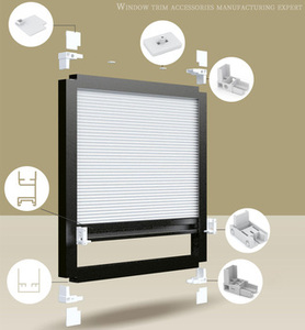 Đùn của nhà máy Giá cả hợp lý xách tay dọc nhôm Rèm đường sắt màn tổ ong rèm được xây dựng trong điện - Product Image 2