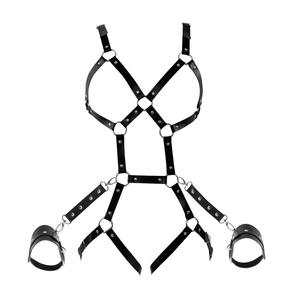 Sfy1409 <span class=keywords><strong>Sexy</strong></span> <span class=keywords><strong>Full</strong></span> Body Harnas Lederen Lingerie Fetisj Vrouwen Doorziende Sex Kleding Taille Harnas Kousenband Ondergoed - Product Image 2