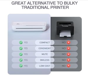 Imprimantes portables sans fil <span class=keywords><strong>pour</strong></span> les voyages, <span class=keywords><strong>imprimante</strong></span> thermique compatible avec iOS, Android, ordinateur <span class=keywords><strong>portable</strong></span>, bureau, maison, école, <span class=keywords><strong>imprimante</strong></span> mobile sans encre - Product Image 3