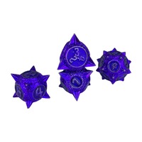 Ensemble de dés polyédriques en métal fantaisie, 7 pièces, écologiques, durables, style adulte, vert, angle droit, collection D&D