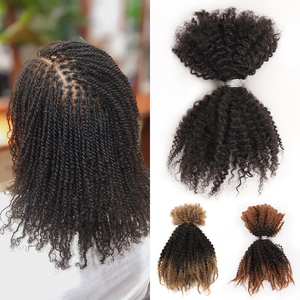 Cheveux humains brésiliens naturels pour tresses, double trame, bouclés, mèches ombrées 4c afro crépus, cheveux humains en vrac pour micro-tresses - Product Image 1