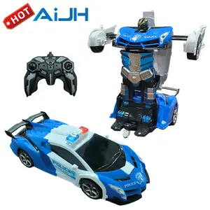 AiJH 1:18 Scale Remote Control Car Transform Robot 2.4GHZ Rc Auto Contains Deformation 360 Degree Rotating Drifting Rc Car
