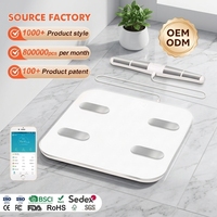 Pèse-personne électronique intelligent avec écran LCD/LED, barre de poignées, 8 électrodes, capacité 180 kg, pour fitness à domicile, avec rapport corporel