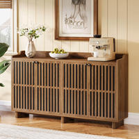 Buffet de cuisine moderne en bois de 55 pouces, style farmhouse, meuble de rangement multifonctionnel de luxe