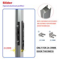 Cerradura de Puerta de Aluminio con Huella Dactilar sin Llave, Control Remoto por Aplicación Tuya, para Puerta Corredera, Oficina, Patio, Balcón