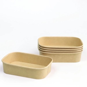 Eco-friendly Kraft Paper Food Box PE Coated Greaseproof Disposable <b>Takeaway</b> <b>Container</b> for Meal Packaging - Product Image 3