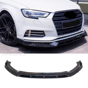 สปอยเลอร์กันชนหน้าสำหรับ Audi A3 S3 ปี 2016 2017 2018 2019 อุปกรณ์ตกแต่งภายนอกรถยนต์ ชุดแต่งรอบคัน สีดำเงา - Product Image 1
