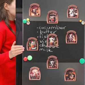 Vintage Noël Souris Trou En Bois Réfrigérateur Aimant 3D Mini Affiche Cadre Maison Cuisine Bureau Festif Vacances Fabriqué À <span class=keywords><strong>La</strong></span> Main Décor - Product Image 4