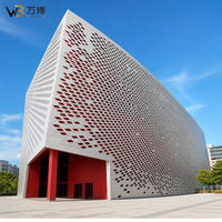 Panneau mural en aluminium perforé diamanté, revêtement PVDF, bardage de façade pour la décoration extérieure des centres commerciaux et des hôtels