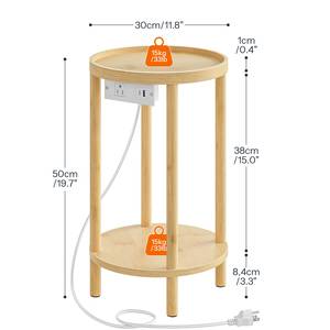 Table d'appoint ronde en bois, table basse circulaire en bois, table de salon ronde en bois pour le salon - Product Image 2