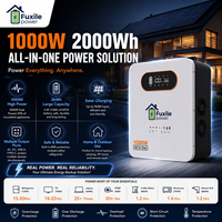 Estación de Energía Todo en Uno de 1000W 2000Wh con Batería LiFePO4, Generador Solar con Múltiples Puertos de Salida para Respaldo Doméstico, RV y Camping