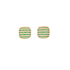 Geometric <b>Stud</b> <b>Earrings</b> Black And Green Zircon Women's Fashion Jewelry Gift Yiwu Origin - Product Image 5