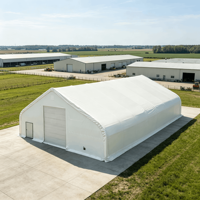 Tenda a Doppia Traliccio 50x55ft con Telaio in Acciaio Rinforzato, Impermeabile, per Carport, Capannone di Stoccaggio, Magazzino, Cantiere e Parcheggio Veicoli
