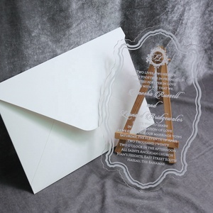 Cartes d'invitation de <span class=keywords><strong>mariage</strong></span> en sérigraphie blanche spéciale avec enveloppe <span class=keywords><strong>simple</strong></span> blanche - Product Image 2