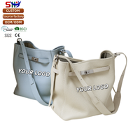 Sac seau en cuir véritable SHX personnalisé pour femme - Forme hobo souple, bandoulière réglable, grande capacité, léger, pour tous les jours