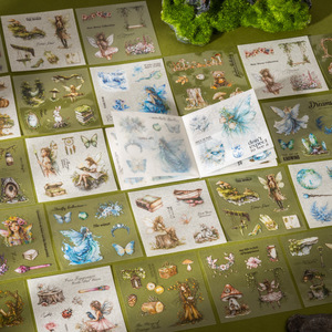 20 fogli/confezione <span class=keywords><strong>insieme</strong></span> attraverso il libro adesivo a doppio materiale della serie foresta Sensen Flower fata - Product Image 4