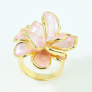 Italian Luxury Geometric Flower <b>Statement</b> <b>Rings</b> 14k Gold Color European Exquisite Baroque Wedding <b>Ring</b> For Girls - Product Image 4