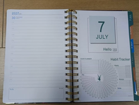 Agenda 2027, planificateur quotidien et mensuel, carnet à spirales, couverture rigide fantaisie à fleurs, A5, 320 pages, avec protège-coins dorés, meilleurs cadeaux