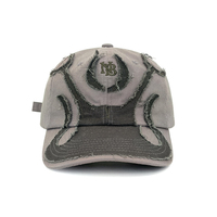 Katoenen Oxford stof patch geborduurde patroon groothandel 6-delige 100% katoenen baseball caps voor volwassenen met metalen gesp