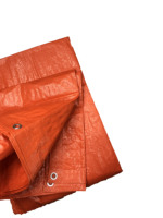 Feuilles de plastique PE multi-usages de couleur orange, bâche laminée HDPE, couverture de camion, tissu plastique, bâche d'emballage en balles
