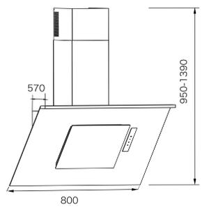 Inventory Clearance 15m&sup3;/min 310pa Range Hoods 270W <strong>Kitchen</strong> <strong>Extractor</strong> <strong>Fan</strong> Glass Stainless Steel Panel Touch Control D619 - Product Image 5