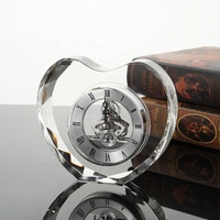 Horloge créative en cristal Honor of Crystal, décoration de bureau, cadeau d'entreprise, souvenir, artisanat, horloge en cristal
