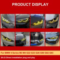 Luz diurna LED amarilla para BMW Serie 4 DRL M3 M4 I4, placa LED G22 G23 G26 G80 G82 G83, luz de circulación diurna amarillo limón 2020-2023
