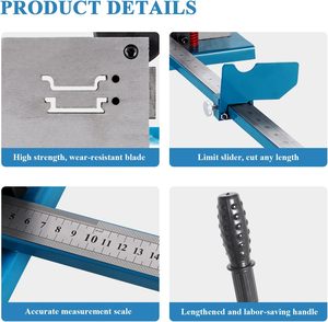 Industrial Aluminium Double Groove Rail Cutter <b>Tool</b> with Dual Scale Measuring Ruler Din Rail Cutter for 35mm Iron Aluminum Rails - Product Image 2