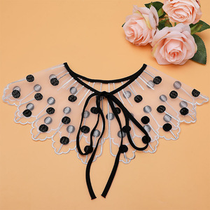 אופנה קבלה צווארון לבן צווארון לבן רקמה נתיק אורגנזה צווארון נשים נשים נשים חולצת נשים מזויפות צווארון שמלה - Product Image 1