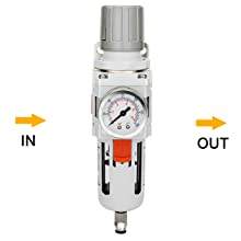 วาล์วควบคุมความดันพร้อมมาตรวัด3/8 "NPT สำหรับตัวกรองความดันอากาศ - Product Image 2