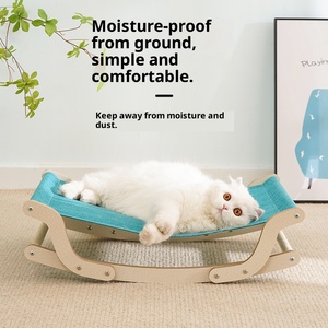 Cama mecedora minimalista de madera maciza para gatos, hamaca transpirable fresca de verano para gatos, cama lavable extraíble para todas las estaciones, venta al por mayor - Product Image 2