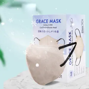 3 lapisan masker wajah pelindung penutup Respirator bernapas lipat 3D masker perasaan keren