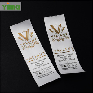 Fabricante de China Cinta Satén Lavado Cuidado Etiquetas impresas Logotipo personalizado Etiquetas de lavado blancas de alta densidad para camisetas - Product Image 5