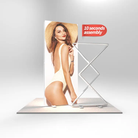 Boîte à lumière LED portable sans cadre en alliage d'aluminium Lintel, assemblage sans outil en 10 secondes, pliable, 10 000 lumens, affichage pour salon professionnel