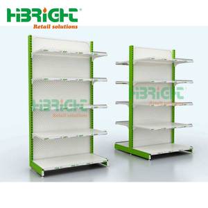 Étagères de supermarché en métal blanc Double 4 couches, gondole commerciale personnalisée bon marché - Product Image 5