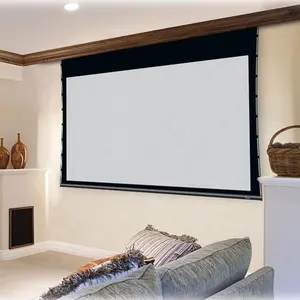 160" Motorized Tension Projection Screen With 4K Acoustically Transparent Projector Screen