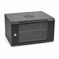 Kabinet Jaringan Dinding 4U 530x400x240mm Rak Server Baja Canai Dingin dengan Pintu Kaca Terkunci Grosir