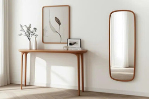 Table console en bois de hêtre faite à la main, meuble d'appoint moderne pour entrée, meuble d'entrée pour salon, design à pieds stables - Product Image 2