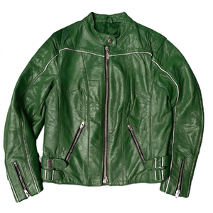 Nueva Chaqueta Acolchada de Cuero Genuino Estilo Casual Vintage para Hombre, Invierno, Cortavientos, Cuello Mao, Cierre de Cremallera, Unisex, Forro de Algodón, Estilo Motero - Product Image 5