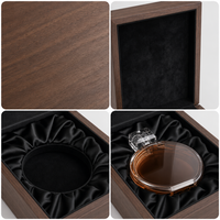 Boîte à parfum en bois de noyer massif naturel avec couvercle à charnières et doublure en satin noir, étui d'emballage pour parfum, pour collection de cadeaux