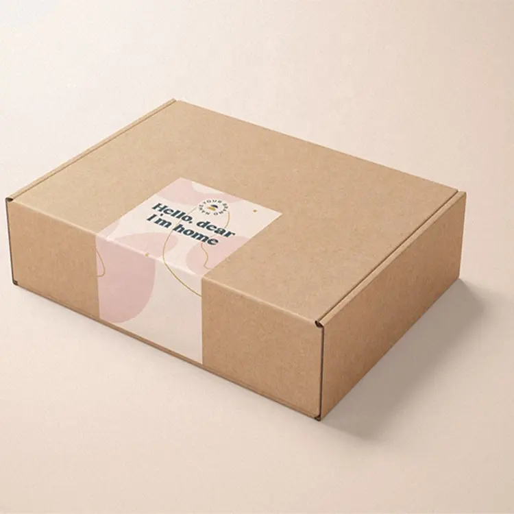 Faltbare Plain Pop Brown Geschenk verpackung Wellpappe Box für Unterwäsche Benutzer definierte Aufkleber Versand Faltbare Kleider box