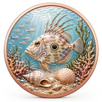 Pièce de monnaie en cuivre pur 999 de 1 oz, série UV Ocean World, couleur haute définition 3D UV, édition collector colorée