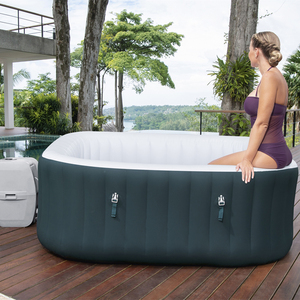 Bañera de <span class=keywords><strong>Hidromasaje</strong></span> Inflable de Lujo <span class=keywords><strong>Bestway</strong></span> 60015 Cuadrada para 4-6 Personas con Masaje de Burbujas para Exterior - Product Image 4