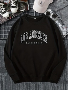 Sweat-shirt pour homme avec imprimé lettres Los Angeles, super doux, décontracté, pull-over 100% polyester, séchage rapide, respirant, élégant pour le printemps/l'automne - Product Image 3