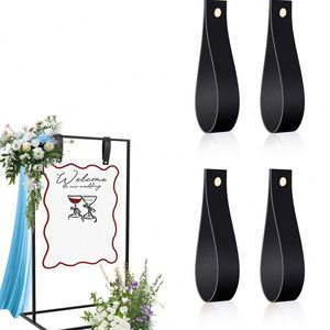 1 Pair PU Leather Sign Straps for Hanging Sign Welcome Wedding Event Display Sign Multi-purpose Strap Hanger Curtain <b>Rod</b> <b>Holder</b> - Product Image 2