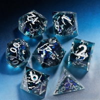 MINI PLANET Ensemble de dés Lightning en résine faits à la main, polyédriques à bords vifs pour jeux de rôle sur table (TRPG) Dungeons & Dragons (DND)