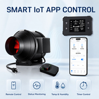BIOTE 110-240V Ventilateur de conduit électrique intelligent WIFI APP 6 pouces, moteur EC silencieux, contrôleur programmable, température, humidité, culture hydroponique